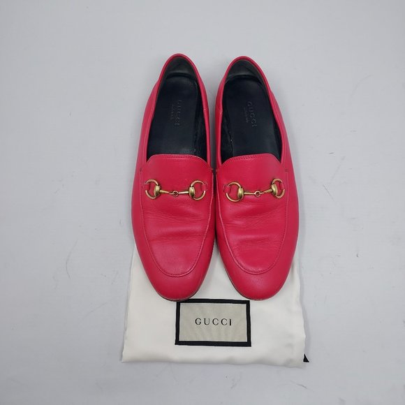 Gucci Brixton Pink Horsebit Drivers Loafers - Picture 1 of 13